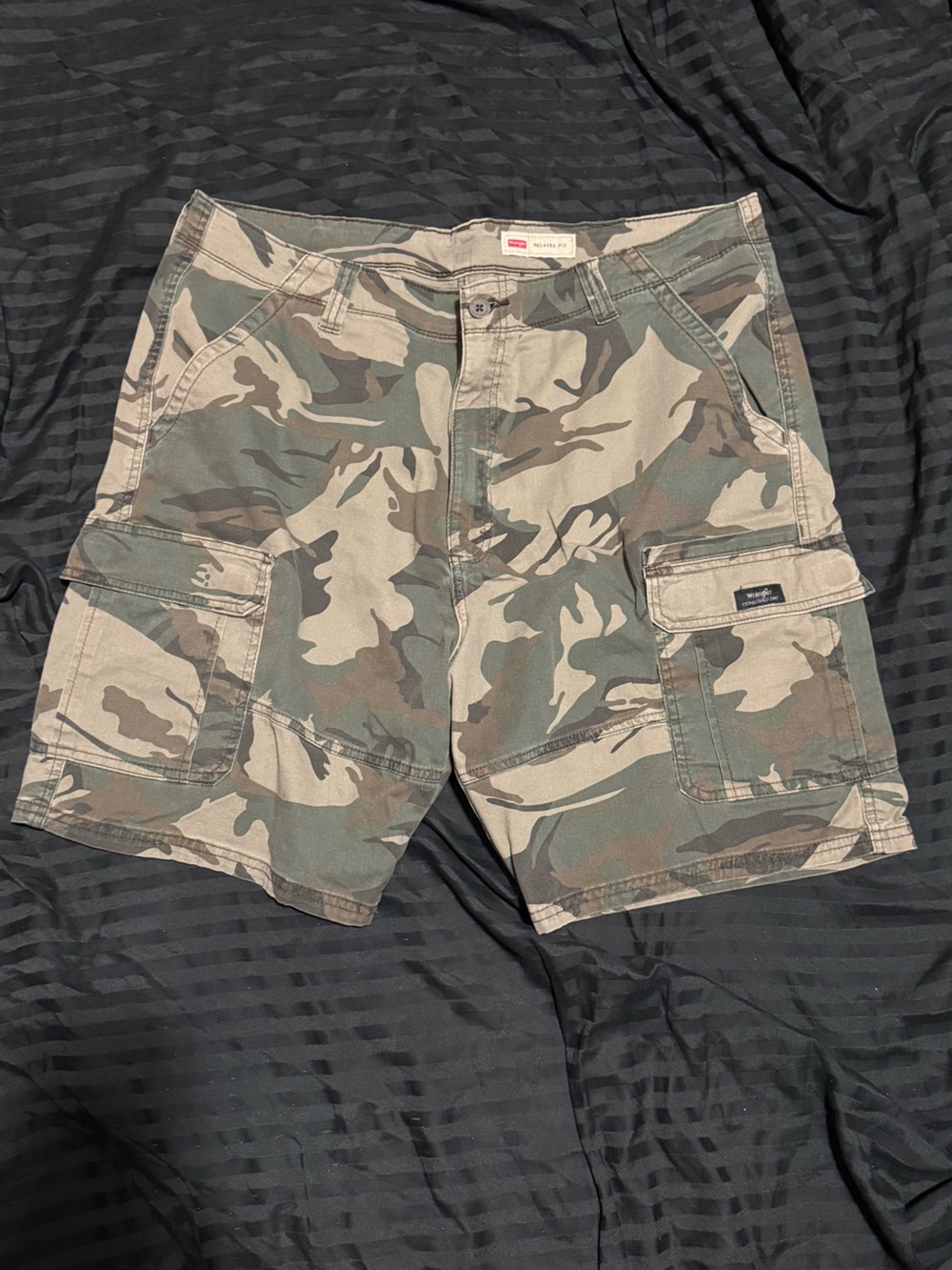Wrangler Relaxed Fit Camo Cargo Shorts